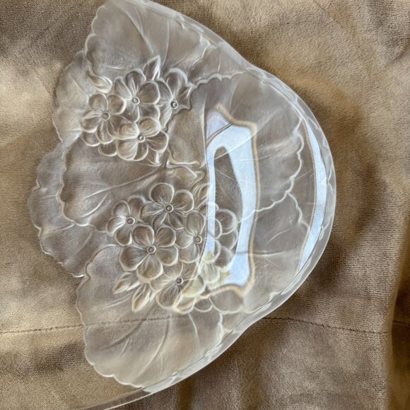 GUC Vintage Mikasa Hoya Crystal‎ Floral Motif Oval Serving Tray 13" x 8" - Picture 4 of 16